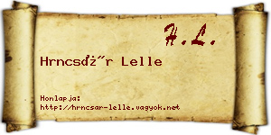 Hrncsár Lelle névjegykártya